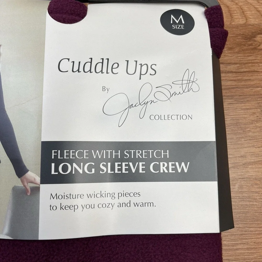 Cuddle Ups by Jaclyn Smith‎ Fleece Long Sleeve Crew Top Women's Medium NEW